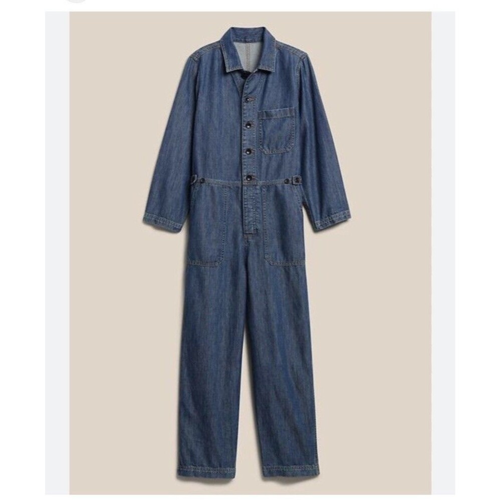 Banana Republic Denim Blue Jumpsuit Overall Pants Womens Size 6